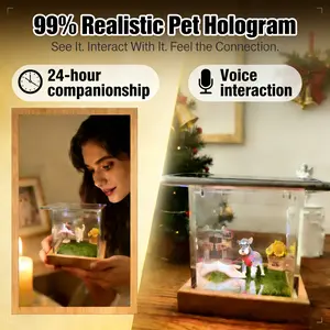 3D Holographic Pet Memorial Box - Reunite with Your Soulmate Pet ,PersonalizedDigital Keepsake for Pet Owners Transparent Display Interactive Memory Gift