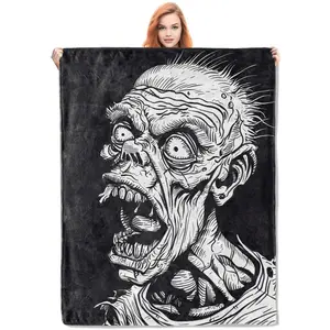 Horror Zombie Blanket Soft and Comfortable Flannel Warm Home Essential Printed Blanket Men's and Women's Gifts