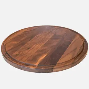 Large Round Walnut Wood Charcuterie Board