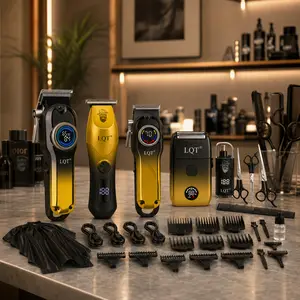 Men’s Complete Barber Grooming Kit Cordless Hair Clipper Nose Trimmer Shaver Set for Home Salon Haircut, Adjustable, Attachme,nt,Brush, Durable, Attachment, Gift, Smooth, Stainless Steel, Stainless, Stainless Steel, Storage