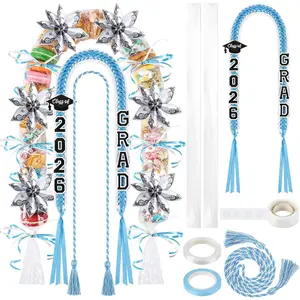Graduation Ribbon Leis Graduation Candy Lei Kit with Honor Cord Class of 2026 Graduation Gift for Party