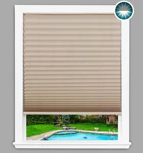 Easy Lift Fabric Pleated Light Blocking Shade - Natural