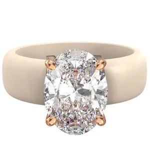 Silicone Ring – 11×8 mm Oval Cut CZ | Patented Design - GlowStone Collection