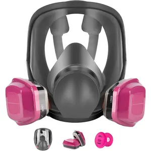 Full Face Respirator Mask: 6800 Gas mask Respirator Mask with Filters 60921 & 2097 - Dust Mask Anti Fog Against Organic Vapor Fumes Gases for Spray Paint Chemicals Epoxy Resin Welding Sanding
