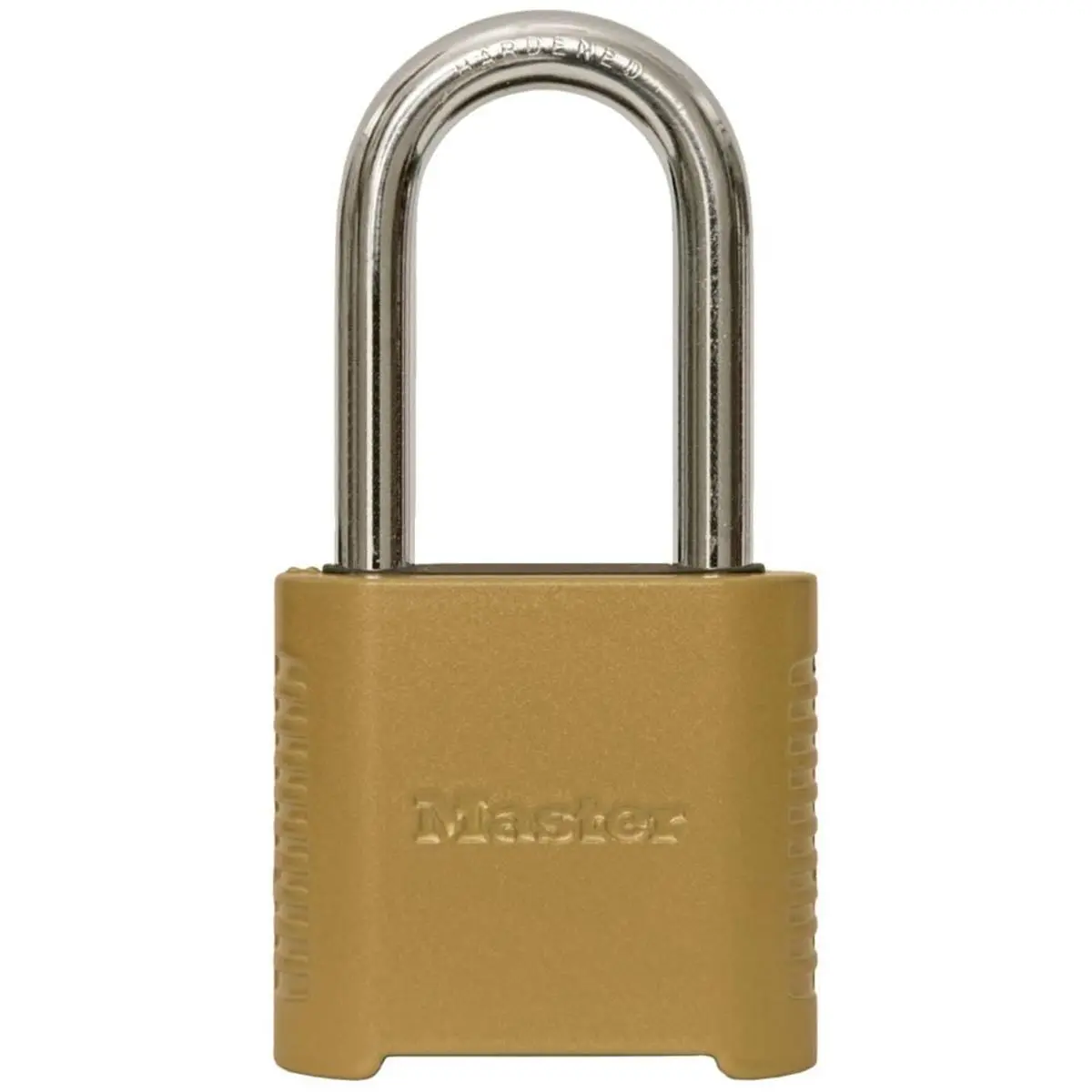 212 MAIN Resettable 4-Digit Steel Padlock - Automotive & Motorcycle Security Lock, Steel Body, 1.13x2x6.5 in, Gold, for Indoor/Outdoor Hardware Use, Resettable Or Customized Combinations