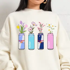 Red. Bull Floral Sweatshirt - Fashion For All - Size Inclusivity - Colors For All - For Everyone - Diverse Fashion Choices