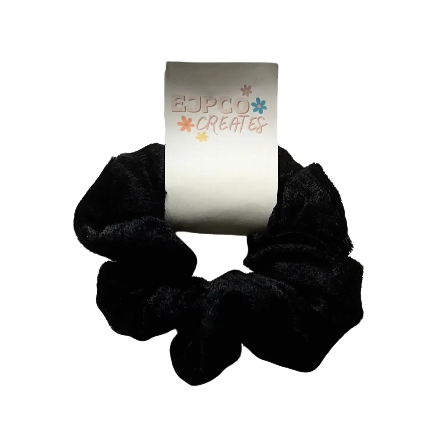 Soft Black Crushed Velvet Scrunchie for All Hair Types business bows
