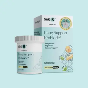 resB Lung Support Probiotic Supplement - Daily Respiratory Probiotic for Gut & Immune Support - 60 Capsules