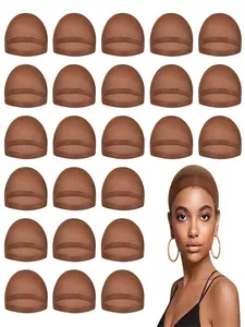 Women's Wig Caps, Stocking Cap for Lace Front Wigs, Dark, HD Wig Caps, Pack of 24 Pieces (12 Bags), Ideal for Stylish Hair Accessories