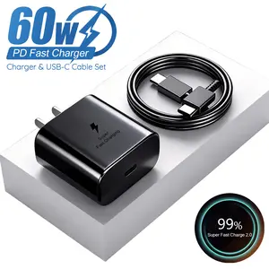 60W Super Fast Charger with 6FT Fast Charging Data Cable, USB C Super Fast Power Adapter for Samsung Galaxy S26/S25/S24/Note 20 Ultra, Electronic Cellphone Accessories