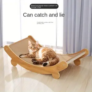 Sisal Scratcher Board Recliner for Cats - All-Season Sisal Scratching Post, Comfortable Cat Furniture Bed Combination Chair, Sisal Scratching Posts