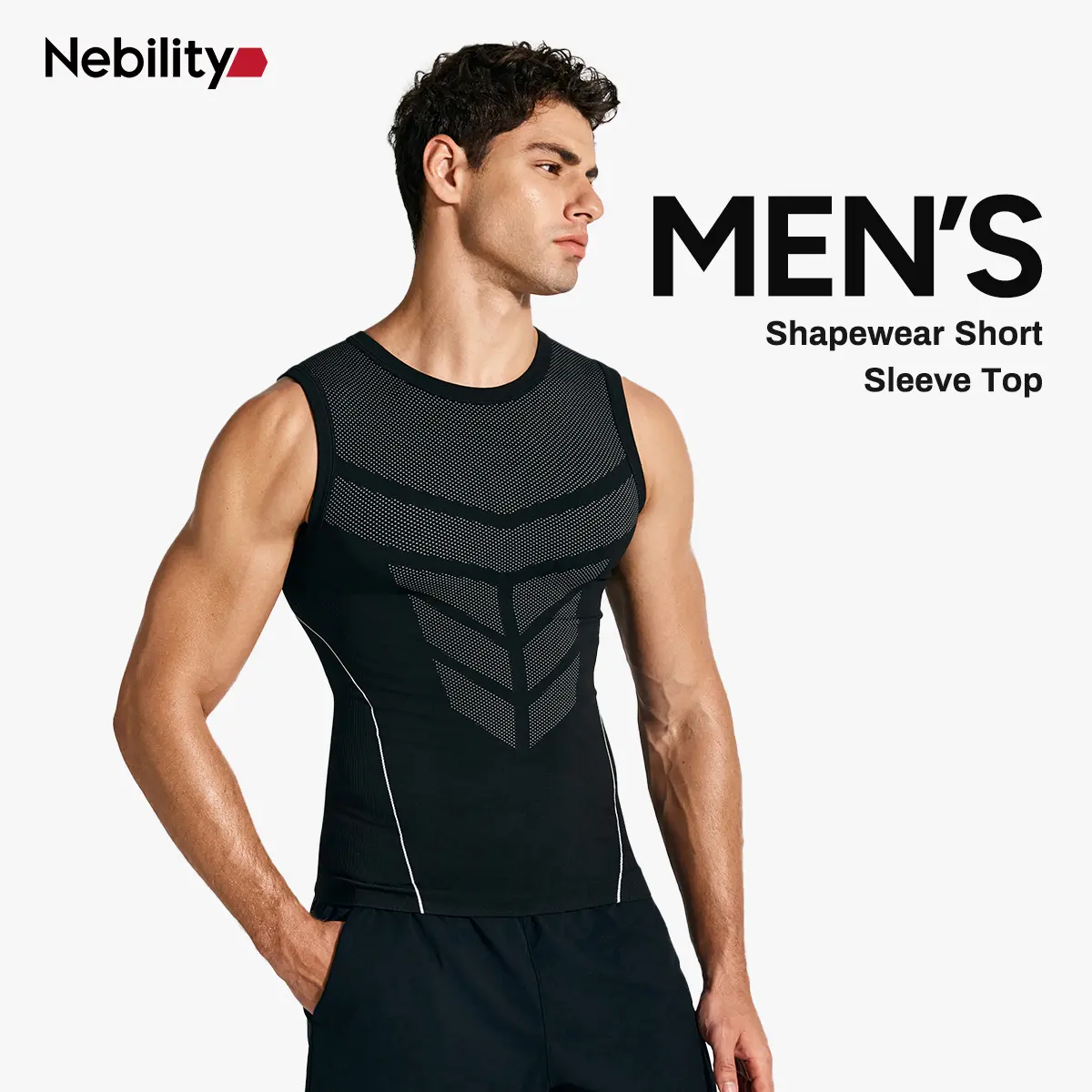 【New Arrival】Nebility Mens Seamless Compression Tank Top, Quick-Dry Breathable High-Stretch Athletic Shapewear with Targeted Support for Training & Workouts, Menswear，fathersdaygift