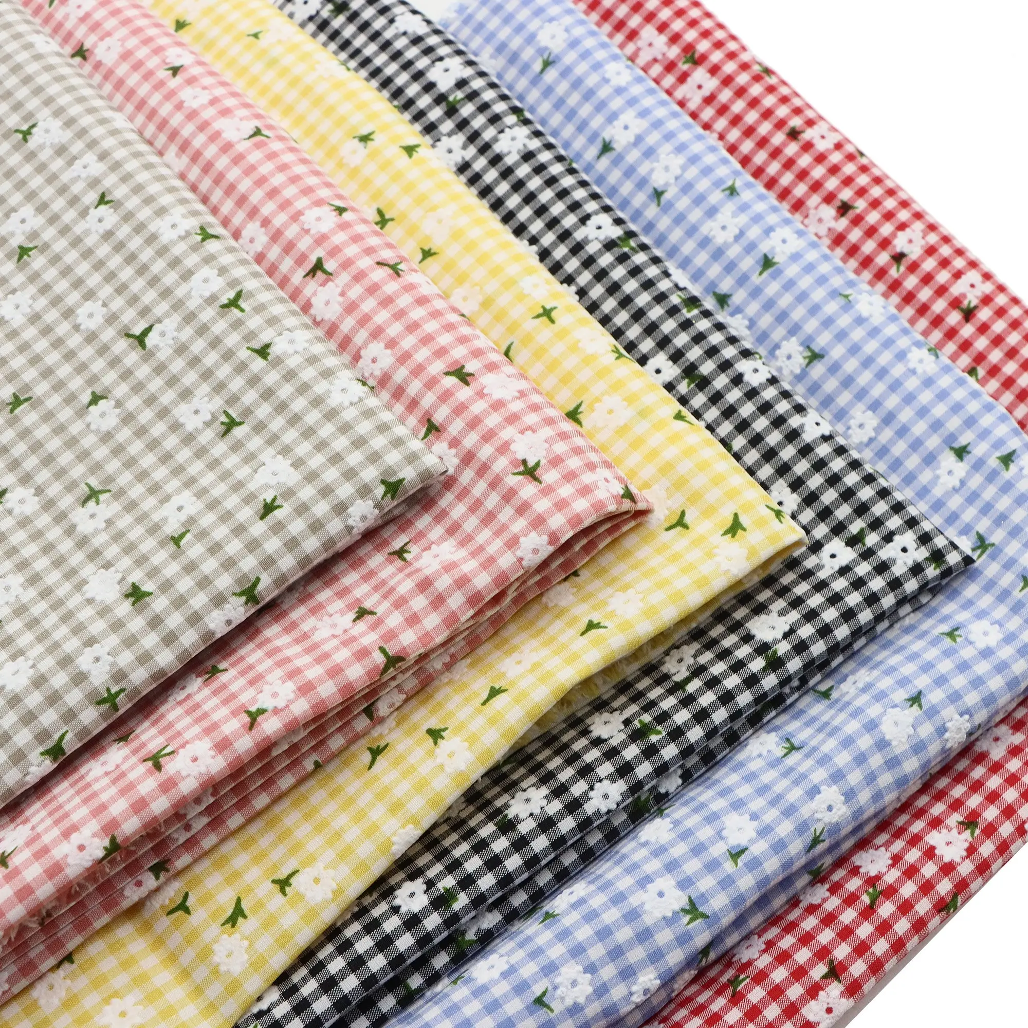 1pc Floral Plaid Print Polyester Fabric, Handmade Sewing &Quilting DIY Material, 50x148cm/19.68x58.28inch, Perfect for Crafting Projects, Durable & Versatile Precut Fabric, Bag Hairaccessories Doll Accessories Fabric, Floral Woven Fabric