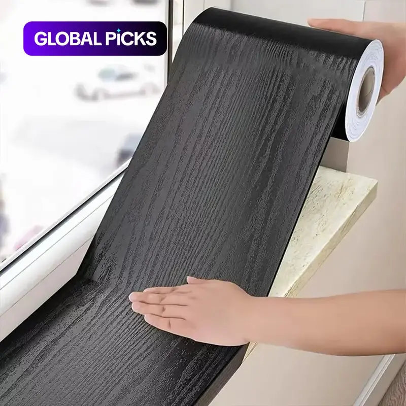 Self-Adhesive Wood-Grain Pattern Window Sill Sticker Rolls, Pvc Self Adhesive Waterproof and Moisture-Proof Decorative Film for Furniture, Cabinets and Thresholds #GLOBAL PICKS