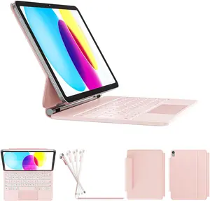 for iPad 11th(A16, 2025)/10th Generation Case with Keyboard, Magic Keyboard 2022, Springy Backlit , Stain-Resistant Surface, Multi-Touch Trackpad,