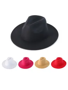 1PC classic wide-brimmed felt baseball cap for both women and men, a retro Panama hat, an elegant party dress hat. Available in multiple colors, suitable for daily dancing occasions and weddings.
