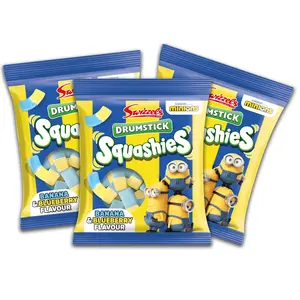 Squashies Banana Blueberry Minion (120g - 3 Bags) Marshmallow Chewy Foam Gummy Candy Sweet Fruity