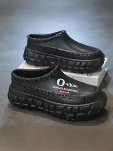 Unisex's Waterproof & Non-slip Platform Fashion Slippers, Lightweight Simple Slip on Shoes for Men & Women, Casual Comfortable Breathable Shoes for Daily Wear, Footwear