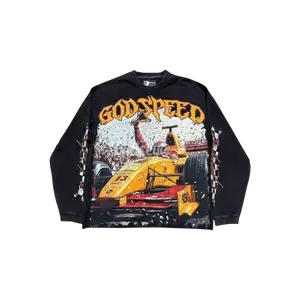 Godspeed F1 Finishline Washed Black Longsleeve T-Shirt