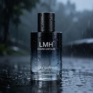 LMH Lucky Sapphire Unisex Fragrance Blue Gradient · LUCKY SAPPHIRE Eau de Toilette LMH CHARM UNFOLDS Woody Fragrance