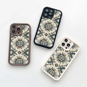 geometric blue grey Navajo art phone case for iPhone 17/16/15/14/13/12/11 Xs Pro Max Plus AIR Case,for Samsung S25/S23/S24/S22/S21/NOTE20/A54/A53/A52/A36/A35/A34/A33/A17/A16/PLUS/ULTRA/FE phone cover soft shockproof protective Shell Protection Aztec Gift