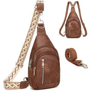 MYHOZEE TikTokShopBlackFriday Autumn Small Purse Vintage Crossbody Backpack Mini Wallet 2 in 1 Adjustable Strap Vegan Leather Cross Body Bag Fanny Pack Chest Shoulder Bag for Women Minimalist Travel Brown Bag - Compact