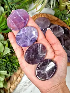 Amethyst Calming Stone 38mm, Pocket Worry Crystal, Third Eye Chakra Balance, Stress Relief Healing Gemstone