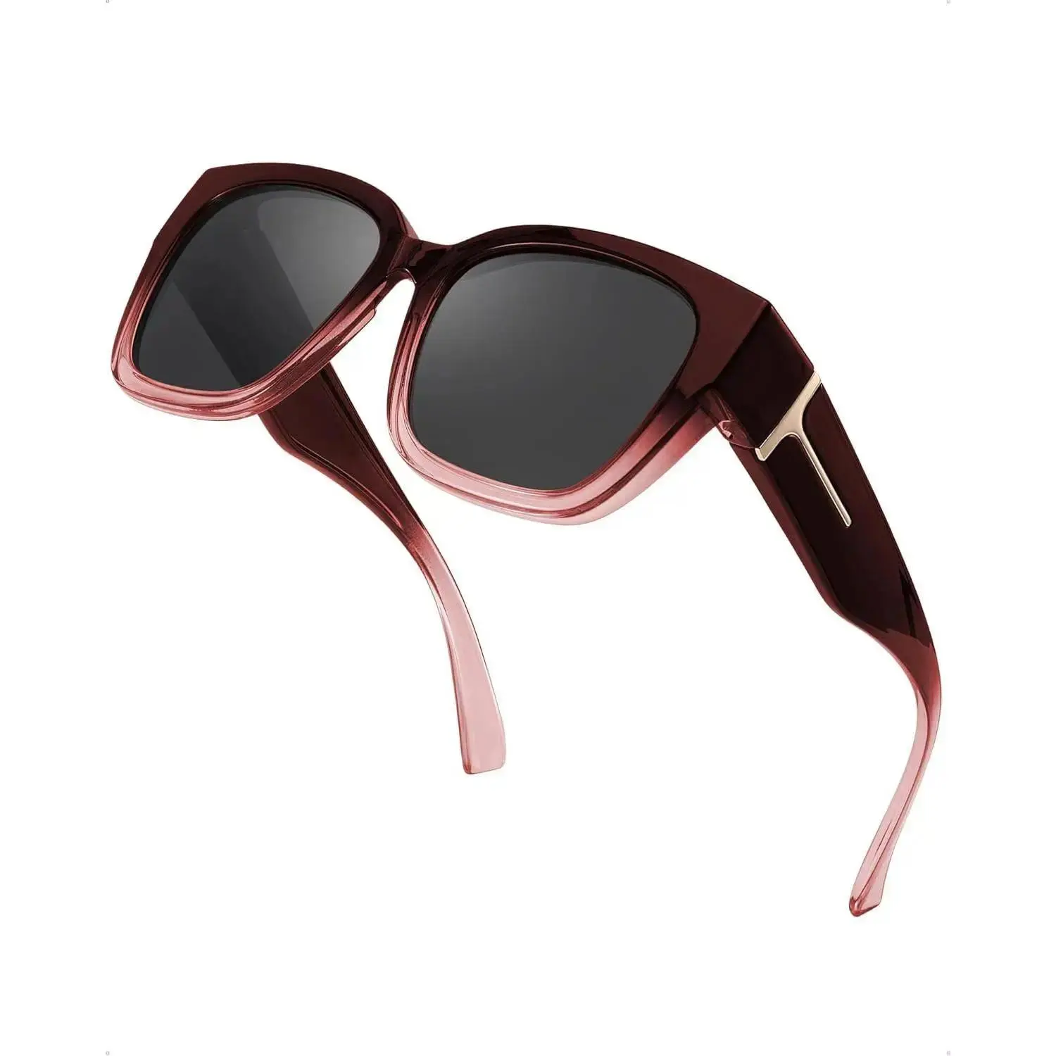 Gradient Red Frame - Black Lens