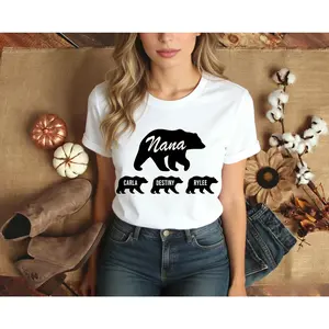 Nana Bear Shirt,  Shirt with Grandkid Names, Gift for Grandma T-Shirt, Grandmother TShirt, Mother's Day Gift, Nana Birthday Shirt