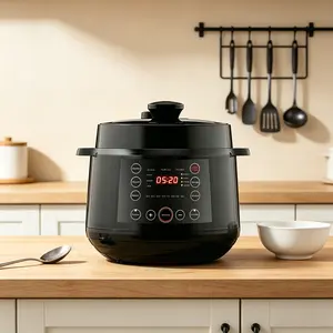 9-in-1 Electric Pressure Cooker, 6 Quart 1000W Multi-Function Cooker with Pressure Cook, Slow Cook, Rice Cooker, Steamer, Sauté, Yogurt Maker, Warmer, Food-Grade Stainless Steel Inner Pot & Included Steam Rack, Digital LED Display for Family Meals