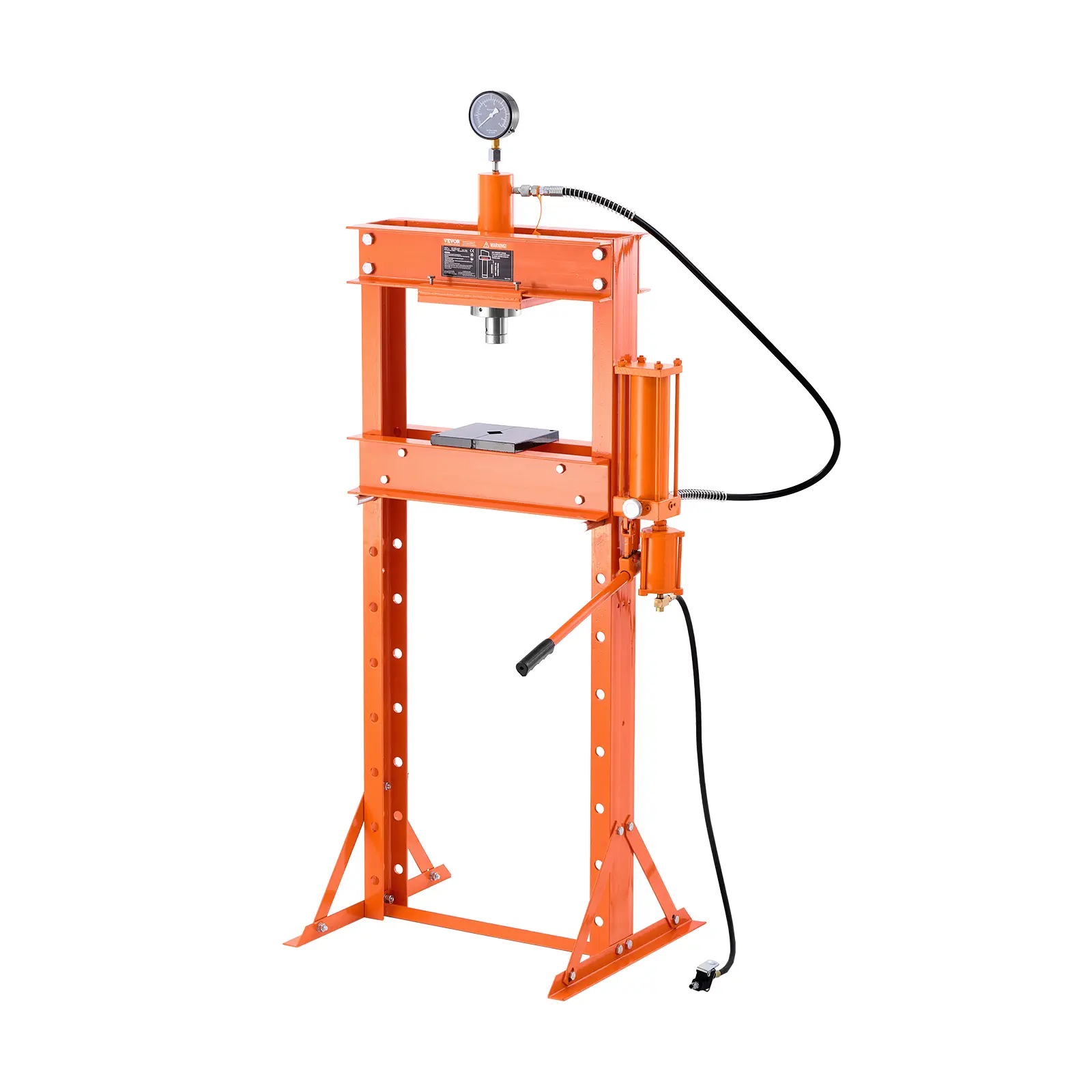 【DealsForYouDays】VEVOR Hydraulic Shop Press,20 T H-Frame Pneumatic Shop Press with Press PlateStable Garage Floor Adjustable Hydraulic Press with Triangular SupportFit for BendingStraightening & Stamping