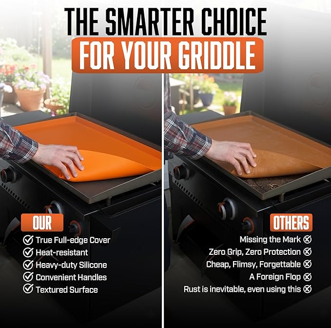 28" Silicone Griddle Mat for Blackstone, Heavy Duty Food Grade Blacktone Griddle Mat, BBQ Shield Against Rust, Grease & Dirt, All-Season Protection
