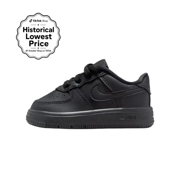 Nike Force 1 Low Triple Black Toddler Slip On Shoes, Daily Casual Walking Sneakers, Kids' Sports & Outdoor Fashion Footwear, Low Top Shoes, Solid Color Shoes