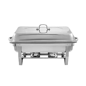 Stainless Steel Buffet Warmer Set, 8 Quart Capacity, Includes Food Pans, Lids, Foldable Frame, Fuel Holder, Perfect for Parties, Serving, Kitchenware