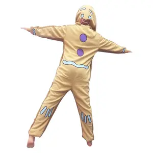 Cozy Polar Fleece Gingerbread for Man Onesie - Warm & Soft Long Sleeve, Hooded Pajama Jumpsuit for Adults, Perfect for Fall/Winter Cosplay & Sleepwear, Gingerbread Pajamas