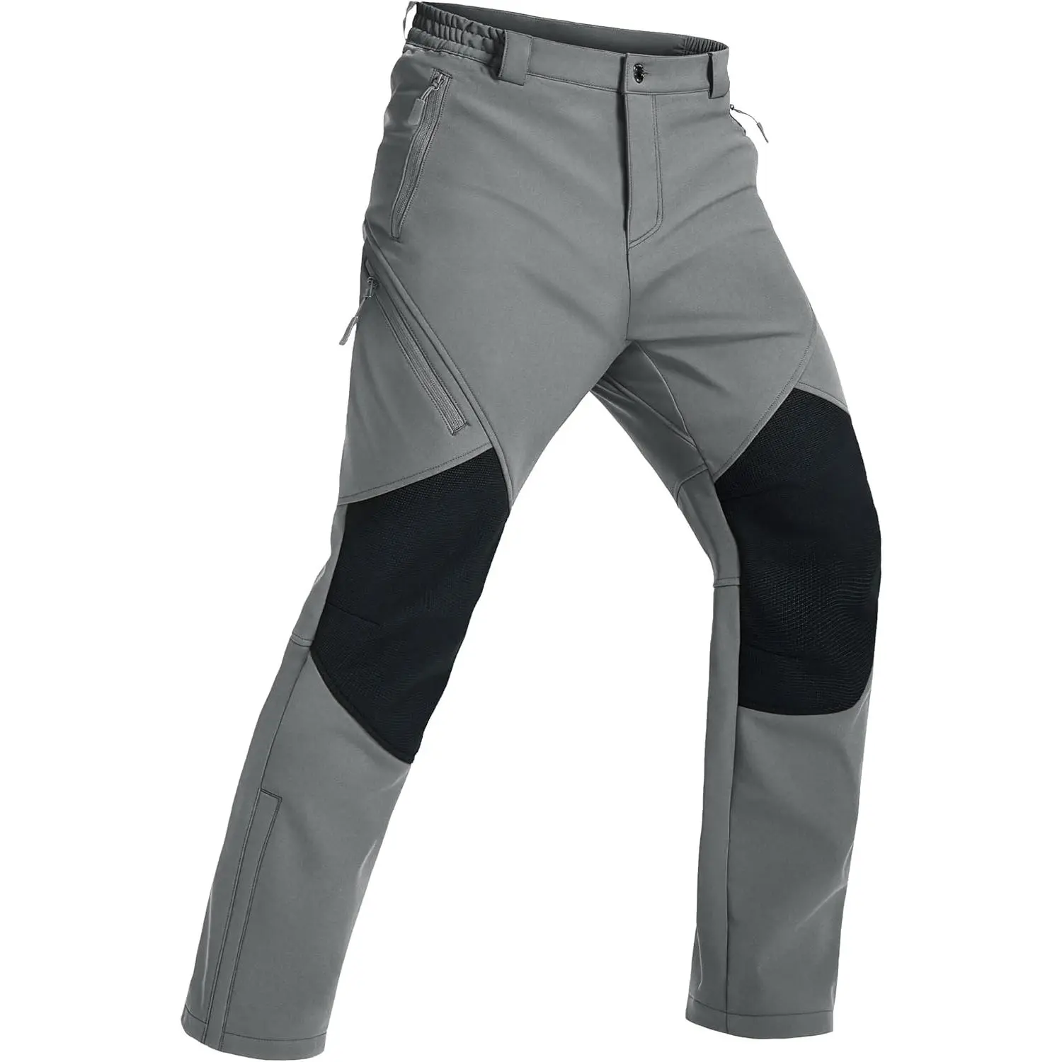 Men's Sporty Sports Bottoms, Waterproof Snow Ski Pants, Winter Fleece-Lined Insulated Outdoor Hiking Snowboard Work Pants with 4 Pockets