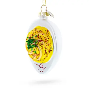 Deviled Egg Blown Glass Christmas Ornament