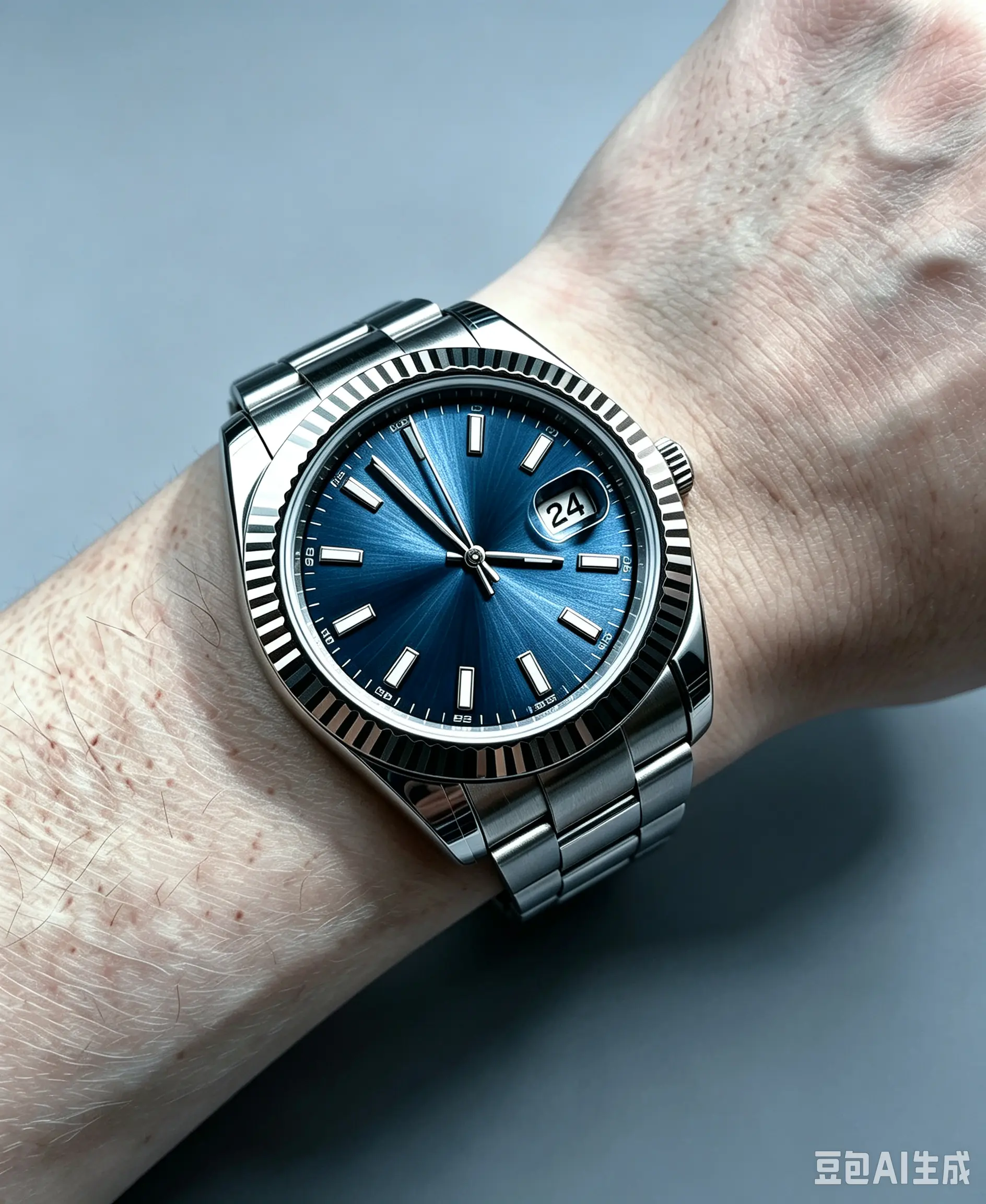 41mm Men Automatic Watch, 904L Stainless Steel, Blue Sunburst Dial, Sapphire Crystal, Daily Business Wristwatch