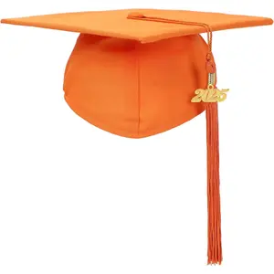 Unisex Adult Matte Graduation Cap with Tassel Year Charm