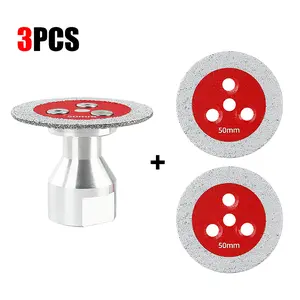 LOZLIN 3PCS 2" Diamond Saw Blades 5/8-11 Detachable Flange for Angle Grinders Cutting Carving Stone Tile Metal Mini Grinding Discs