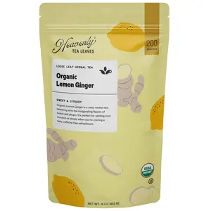 Organic Lemon Ginger, Bulk Loose Leaf Herbal Tisane, 16 Oz.