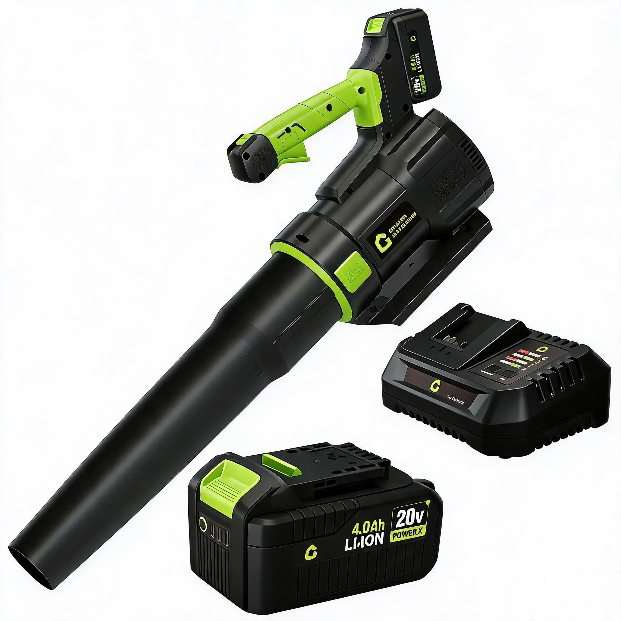 Cordless Leaf Blower 20V 4.0Ah, 200MPH Turbo Electric Leaf Blower with Fast Charger, Lightweight Battery Powered Blower for Lawn Care, Yard, Patio, and Garden