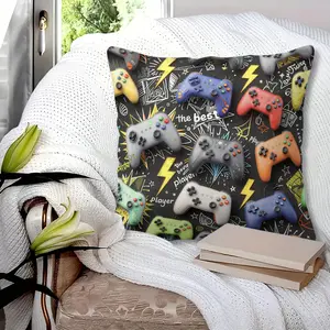 Soft and Comfortable Game-Themed Throw Pillow (with Pillow Insert), Game Controller-Shaped Cushion, Cool Game Decorative Pillow, Suitable for Boys and Teenagers, Can be Used as A Decorative Throw Pillow Gift for Sofas, Bedrooms, Travel, Etc.