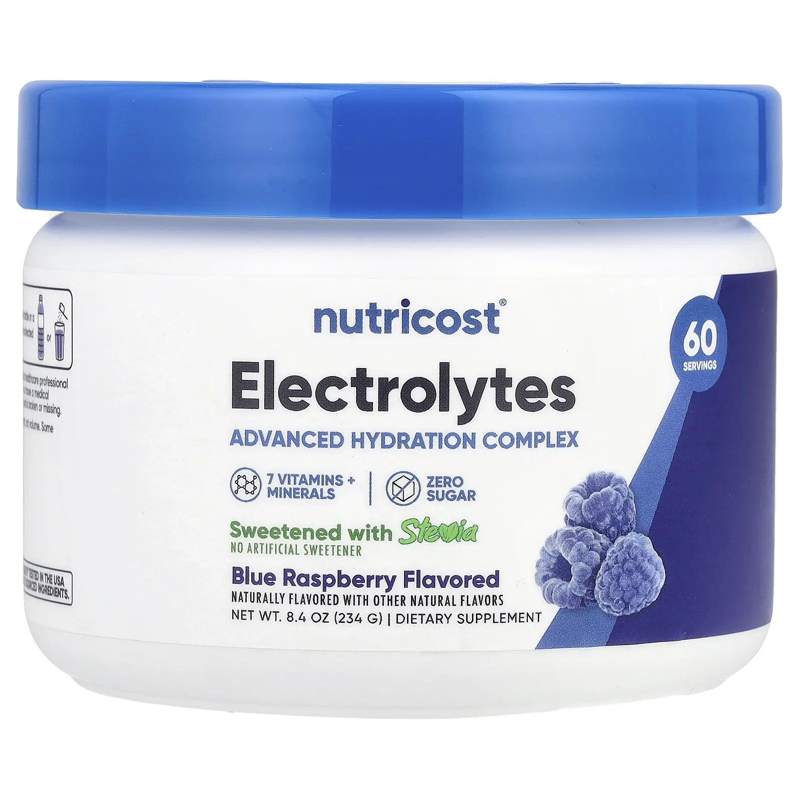 Nutricost Electrolytes, Advanced Hydration Complex, Blue Raspberry, 8.4 oz (234 g)