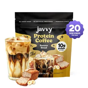 Javvy Banana Bread Protein Iced Coffee - Premium Whey Protein & Instant Iced Coffees - 100% Natural Cold Brew - Zero Artificial Flavors & Sweeteners, 80 mg Caffeine, No Added Sugar, 20 Servings