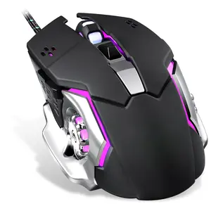 Basaltech 6 Buttons Designed with 4 DPI Level Flashing Sensitive Switching Wired Mouse with 4 RGB Color LED Backlight