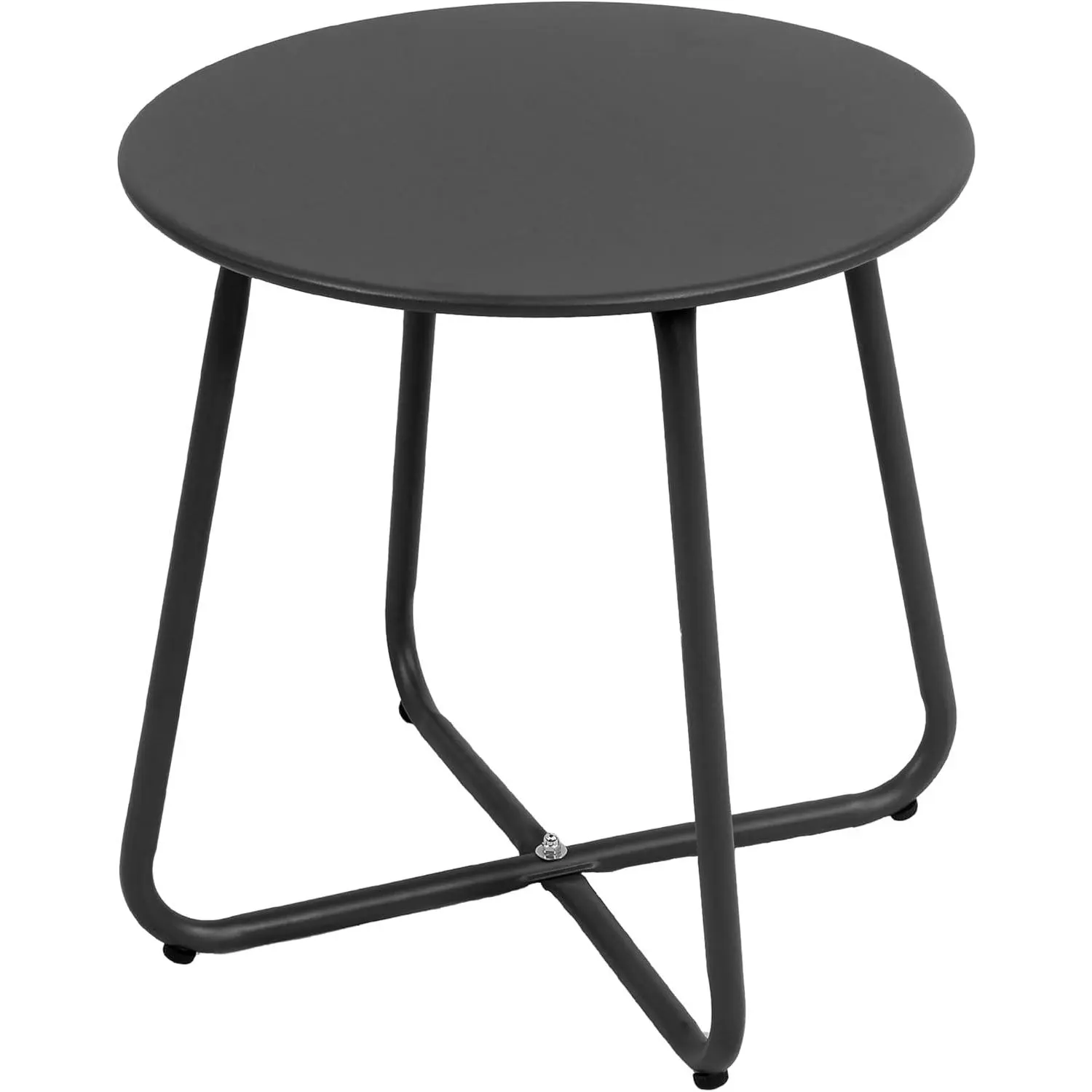 EortheX Small Round Metal Portable Coffee Bistro Side Table - Sturdy, Weather-Resistant Accent Table for Patio, Balcony Use, Portable Table