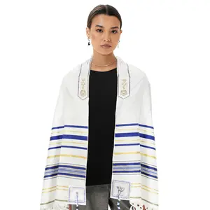 Messianic Tallit Prayer Shawl 72"x 22" with Bag For Men & Women