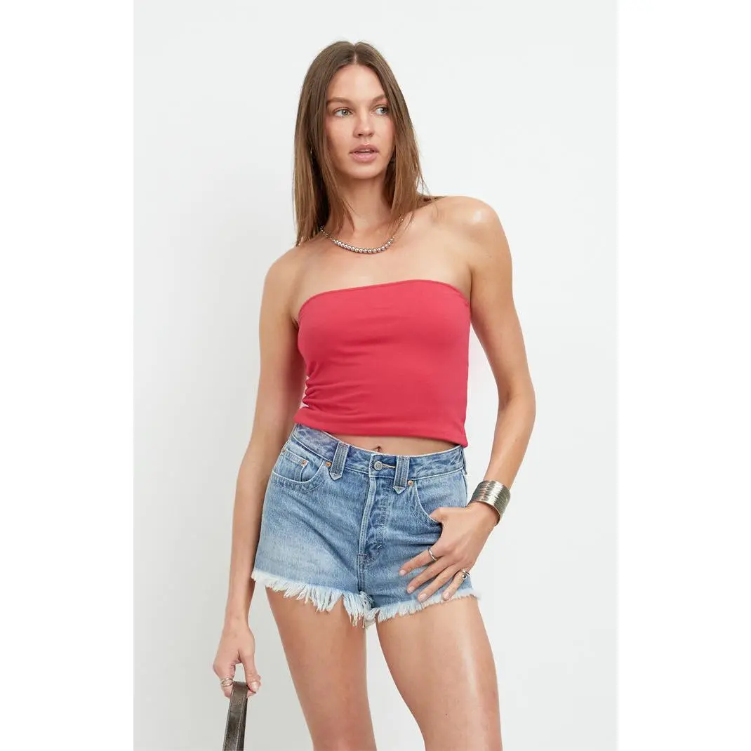 Pacsun Women's Ivy High Waisted Festival Jean Shorts Frayed Studded Medium Blue