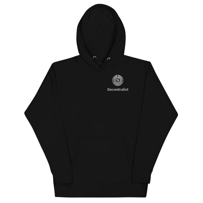 Unisex Hoodie Decentralist + LOGO (WHITE)